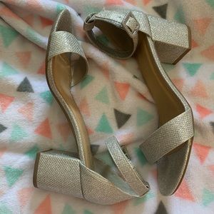 Silver glitter heels